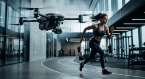 A professional, double-exposure composition featuring a focused athlete in motion blended with sleek