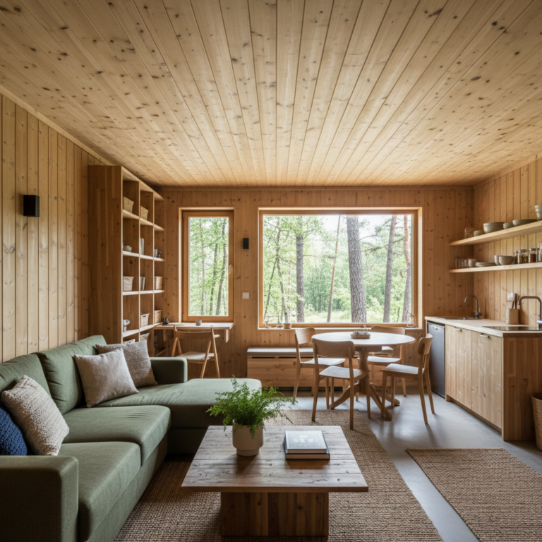 Drewniany domek letniskowy: pomysły na praktyczną aranżację